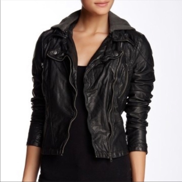 Free People Jackets & Blazers - Free People Black Faux Leather Jacket Size 6 NWT